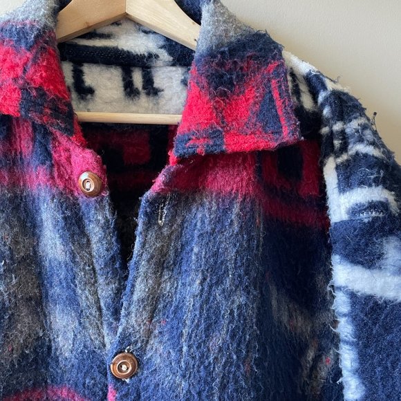 (Sold)| Oversized Aztec Print Llama Blanket jacket - Picture 4 of 12